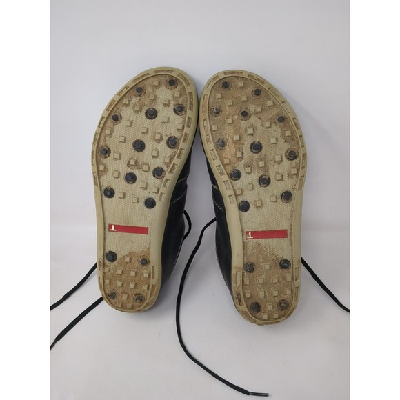 TRUE Linkswear Golf P1‎ Black Leather Shoes Men Size 10 US Red Stripe - Picture 10 of 10